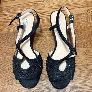 Alex Marie Black Special Occasion Sequin Embellished Heels, Size 10
